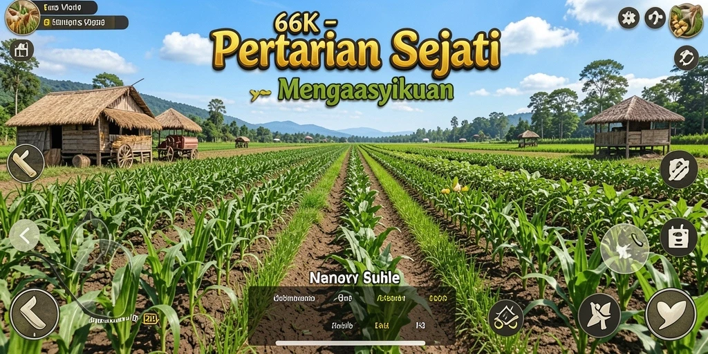 Tampilan gameplay menarik dari 66K dengan lahan pertanian yang subur.