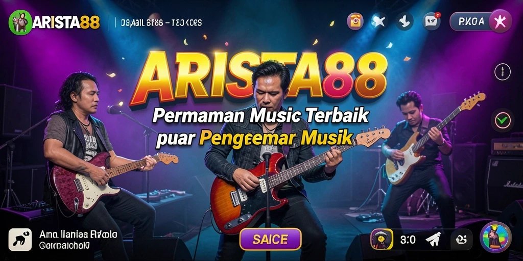 Screenshot ARISTA88 menampilkan gameplay unik dengan berbagai lagu musik.