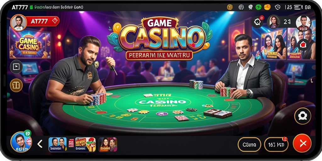 Tampilan gameplay Live Casino AT777 dengan dealer profesional.