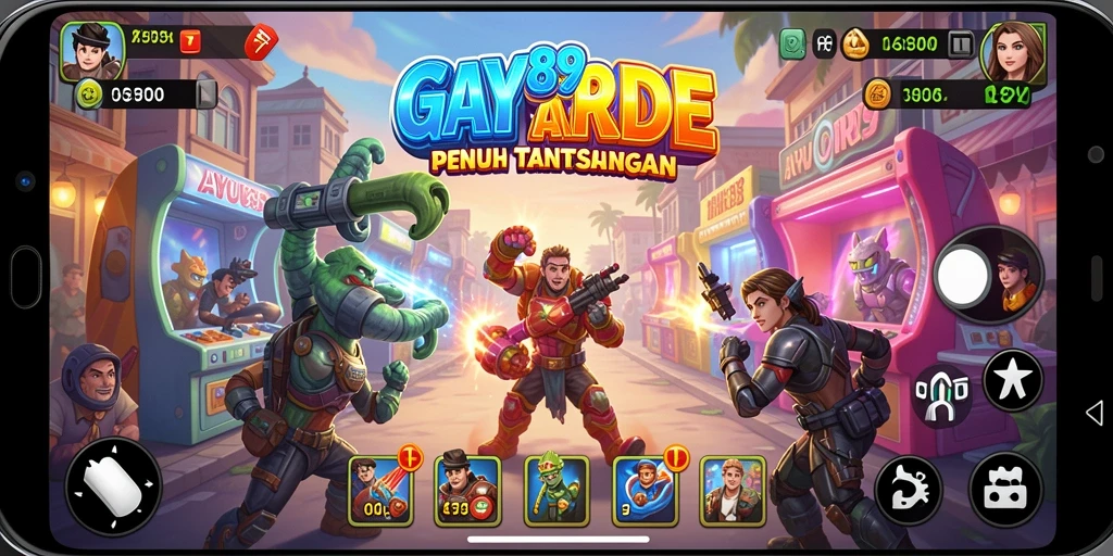 Screenshot AYU89 menampilkan gameplay menarik dan penuh warna dari game Arcade.