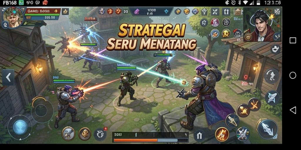 Screenshot FB168 menampilkan pertempuran strategis yang mendebarkan.
