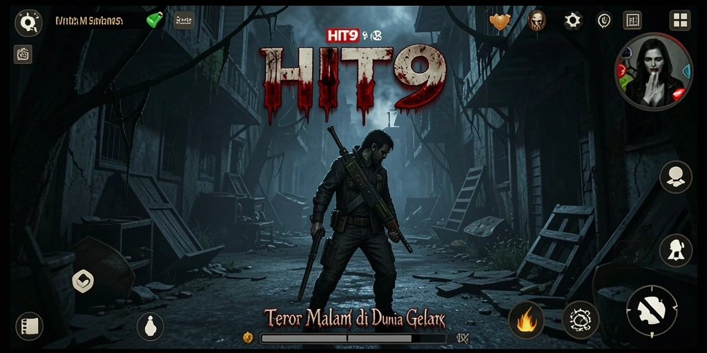 Screenshot dari gameplay menegangkan HIT9 di dunia gelap.
