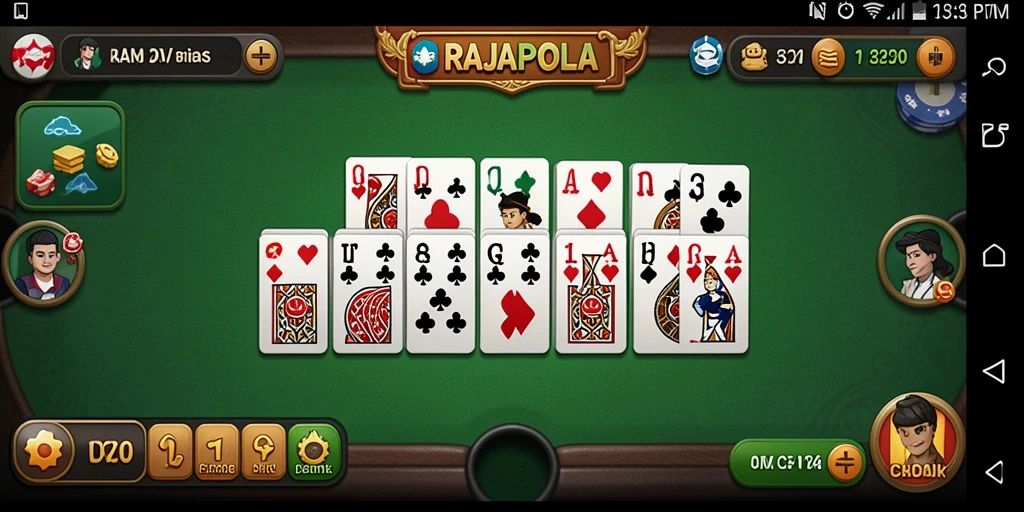 Tampilan menarik dan seru dari gameplay domino RAJAPOLA.