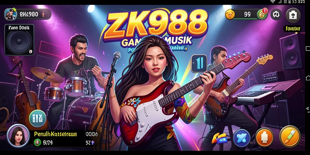 Tangkapan layar game ZK988 menunjukkan pengguna menikmati pengalaman musik interaktif.